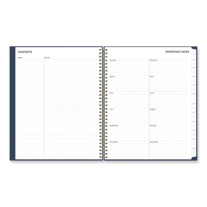 Ashlyn Weekly/monthly Planner, Floral Artwork, 11 X 8.5, Navy/multicolor Cover, 12-month (jan To Dec): 2024