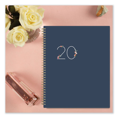 Ashlyn Weekly/monthly Planner, Floral Artwork, 11 X 8.5, Navy/multicolor Cover, 12-month (jan To Dec): 2024