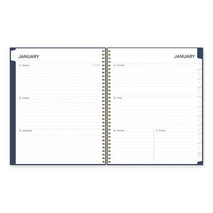 Ashlyn Weekly/monthly Planner, Floral Artwork, 11 X 8.5, Navy/multicolor Cover, 12-month (jan To Dec): 2024