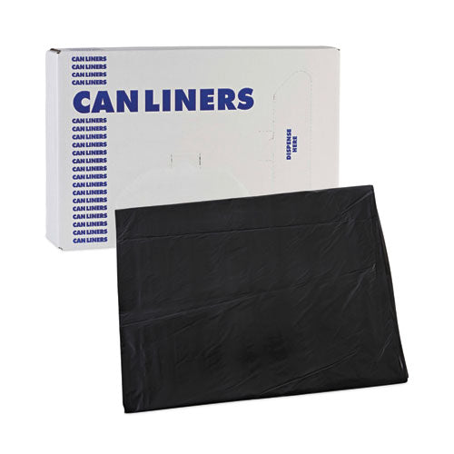 Linear Low Density Industrial Can Liners, 60 Gal, 0.7 Mil, 38 X 58, Black, 100/carton