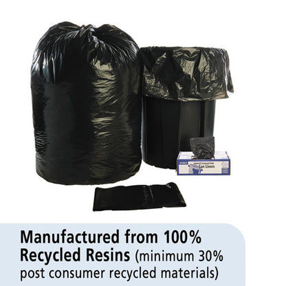 Total Recycled Content Plastic Trash Bags, 60 Gal, 1.5 Mil, 36" X 58", Brown/black, 100/carton