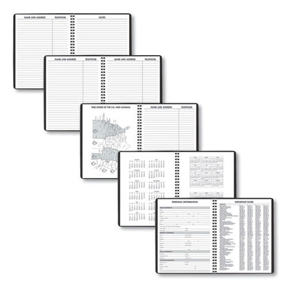 Weekly Planner Ruled For Open Scheduling, 8.75 X 6.75, Black Cover, 12-month (jan To Dec): 2024