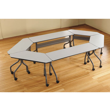 Officeworks Mobile Training Table, Rectangular, 60" X 18" X 29", Gray/charcoal