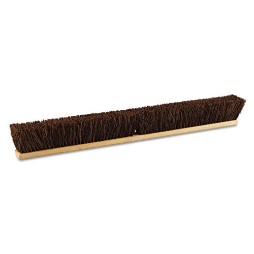 Floor Brush Head, 3.25" Brown Palmyra Fiber Bristles, 36" Brush