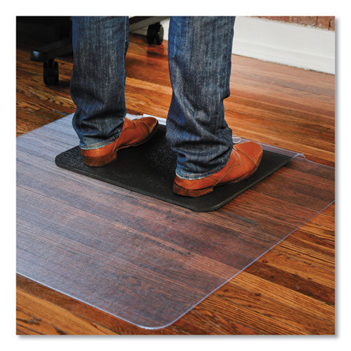 Sit Or Stand Mat For Carpet Or Hard Floors, 36 X 53 With Lip, Clear/black