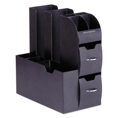 Coffee Condiment Caddy Organizer, 10 Compartments, 5.4 X 11 X 12.6, Black