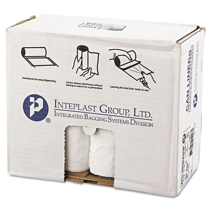 Low-density Commercial Can Liners, Coreless Interleaved Roll, 30 Gal, 0.8 Mil, 30" X 36", White, 25 Bags/roll, 8 Rolls/carton