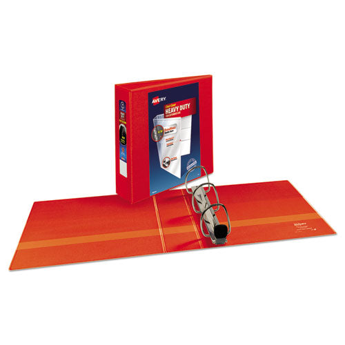 Heavy-duty View Binder With Durahinge And Locking One Touch Ezd Rings, 3 Rings, 3" Capacity, 11 X 8.5, Red