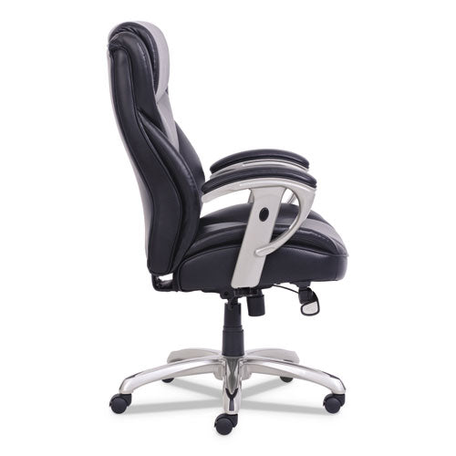 Emerson Big And Tall Task Chair, Supports Up To 400 Lb, 19.5" To 22.5" Seat Height, Black Seat/back, Silver Base