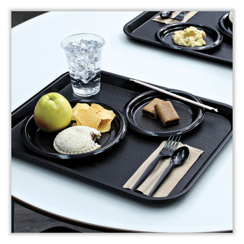 Heavyweight Wrapped Polystyrene Cutlery, Teaspoon, Black, 1,000/carton