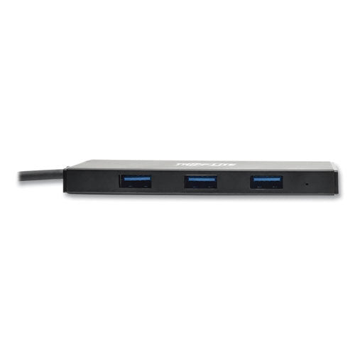 Ultra-slim Portable Usb 3.0 Superspeed Hub, 4 Ports, Black