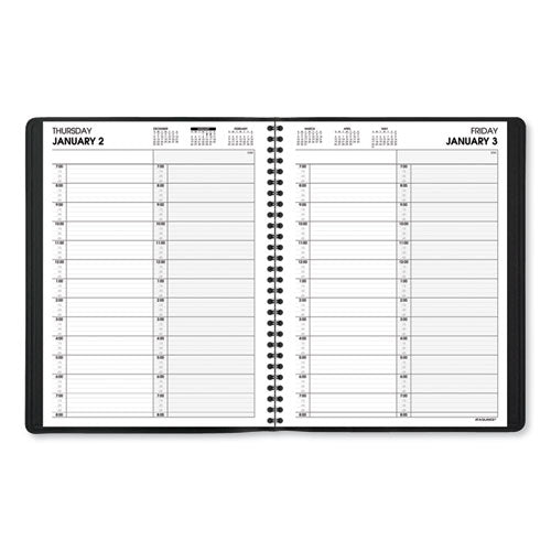 Two-person Group Daily Appointment Book, 11 X 8, Black Cover, 12-month (jan To Dec): 2024