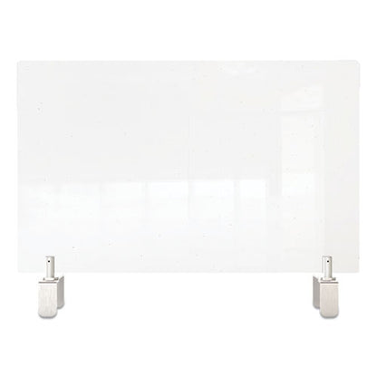 Clear Partition Extender With Attached Clamp, 29 X 3.88 X 24, Thermoplastic Sheeting