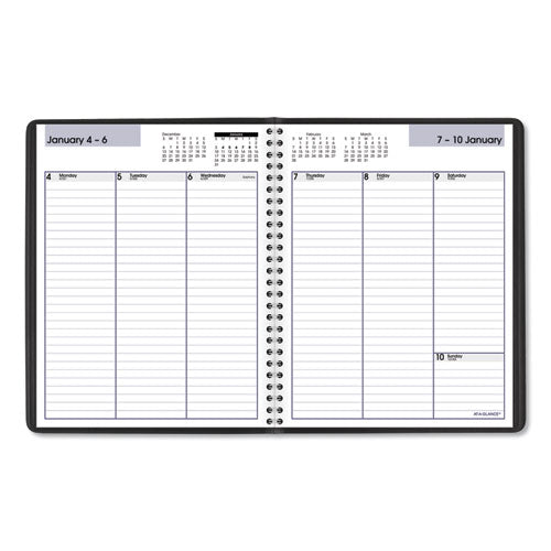 Dayminder Weekly Planner, Vertical-column Format, 8.75 X 7, Black Cover, 12-month (jan To Dec): 2024