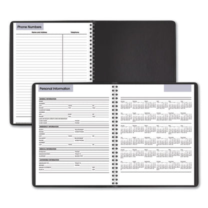 Dayminder Weekly Planner, Vertical-column Format, 8.75 X 7, Black Cover, 12-month (jan To Dec): 2024