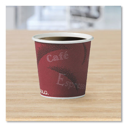 Single-sided Poly Paper Hot Cups, 4 Oz, Bistro Design, 50/pack, 20 Pack/carton