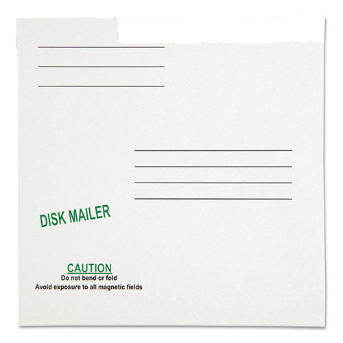 Redi-file Disk Pocket/mailer For Cds/dvds, Square Flap, Tuck-tab Closure, 6 X 5.88, White, 10/pack