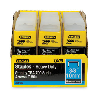 Sharpshooter Heavy-duty Tacker Staples, 0.38" Leg, 0.5" Crown, Steel, 1,000/box