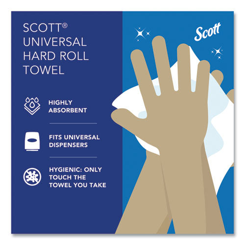 Essential Hard Roll Towels For Business, Absorbency Pockets, 1-ply, 8" X 800 Ft,  1.5" Core, White, 12 Rolls/carton