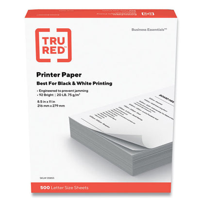 Printer Paper, 92 Bright, 20 Lb Bond Weight, 8.5 X 11, 500 Sheets/ream