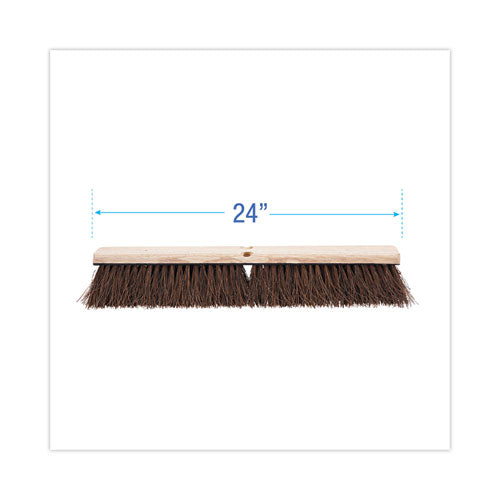 Floor Brush Head, 3.25" Natural Palmyra Fiber Bristles, 24" Brush