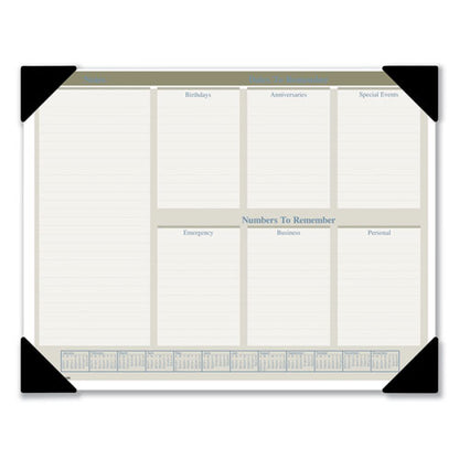 Executive Monthly Desk Pad Calendar, 22 X 17, White Sheets, Black Corners, 12-month (jan To Dec): 2024