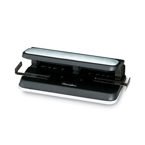 32-sheet Lever Handle Heavy-duty Two- To Seven-hole Punch, 9/32" Holes, Black