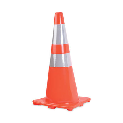 Traffic Cone, 14 X 14 X 28, Orange/silver