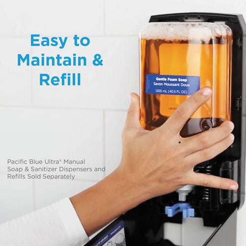 Pacific Blue Ultra Soap/sanitizer Dispenser 1,200 Ml Refill, 5.6 X 4.4 X 11.5, Black