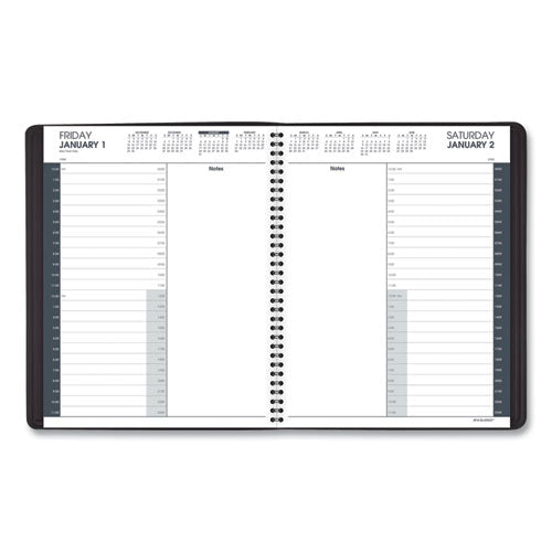 24-hour Daily Appointment Book, 11 X 8.5, Black Cover, 12-month (jan To Dec): 2024