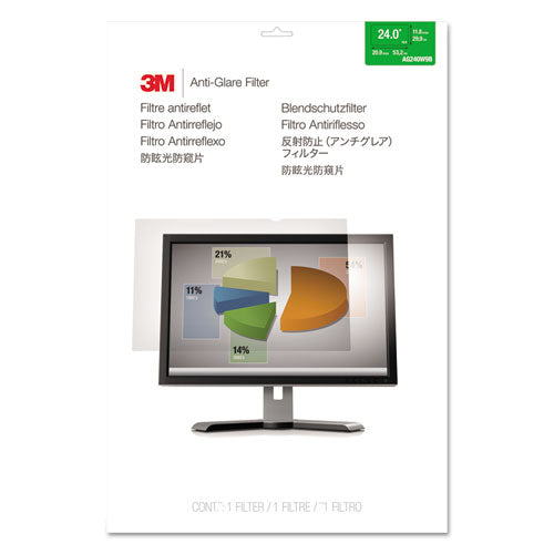 Antiglare Frameless Filter For 24" Widescreen Flat Panel Monitor, 16:9 Aspect Ratio