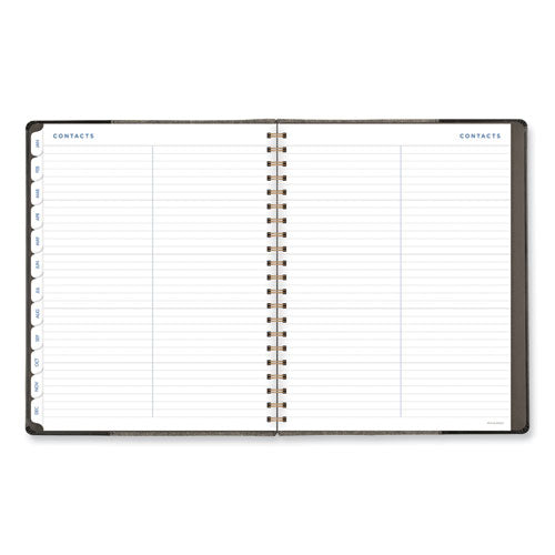 Signature Collection Black/gray Felt Weekly/monthly Planner, 11.25 X 9.5, Black/gray Cover, 13-month (jan To Jan): 2024-2025