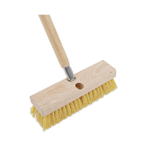 Deck Brush Head, 2" Cream Polypropylene Bristles, 10" Brush