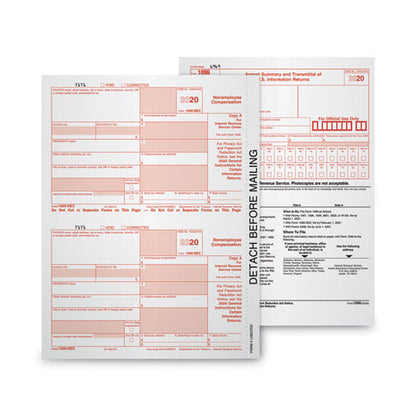 1099-nec Tax Forms, Fiscal Year: 2023, Five-part Carbonless, 8.5 X 3.5, 3 Forms/sheet, 50 Forms Total