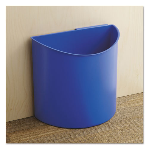 Desk-side Recycling Receptacle, 3 Gal, Plastic, Black/blue