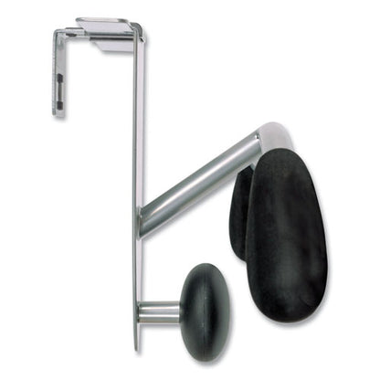 Hanger Shaped Partition Coat Hook, Metal/foam/abs, Silver/black