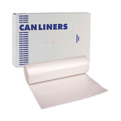 High-density Can Liners, 45 Gal, 10 Mic, 40" X 46", Natural, 25 Bags/roll, 10 Rolls/carton