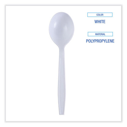 Heavyweight Wrapped Polypropylene Cutlery, Soup Spoon, White, 1,000/carton