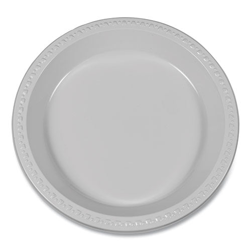 Plastic Dinnerware, Plates, 10.25" Dia, White, 125/pack