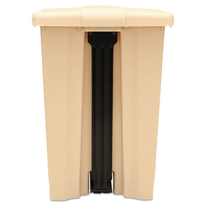 Indoor Utility Step-on Waste Container, 12 Gal, Plastic, Beige