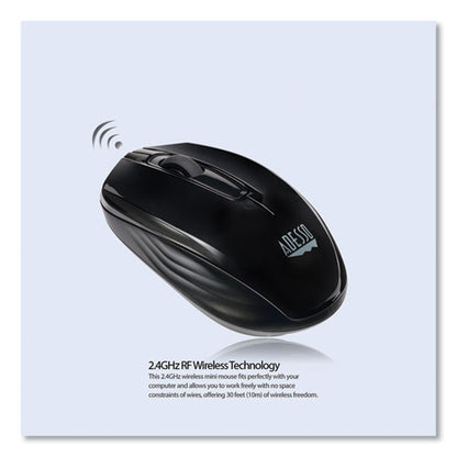 Imouse S50 Wireless Mini Mouse, 2.4 Ghz Frequency/33 Ft Wireless Range, Left/right Hand Use, Black