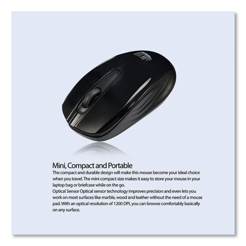 Imouse S50 Wireless Mini Mouse, 2.4 Ghz Frequency/33 Ft Wireless Range, Left/right Hand Use, Black