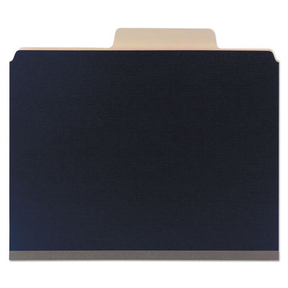 Supertab Classification Folders, Six Safeshield Fasteners, 2" Expansion, 2 Dividers, Letter Size, Dark Blue, 10/box