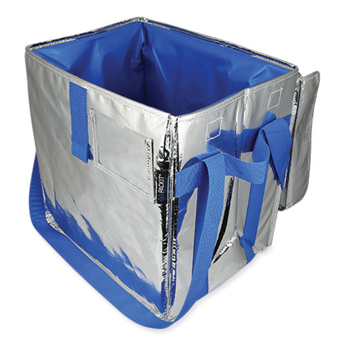 Fresh Eco Freeze Tote, 13.5 X 9 X 13, Silver/blue, 4/carton