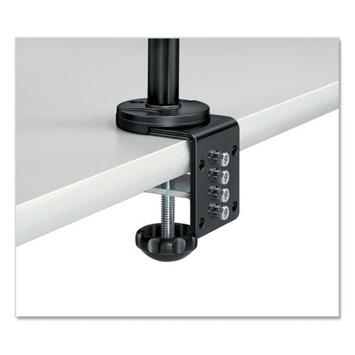 Professional Series Depth Adjustable Dual Monitor Arm, 360 Deg Rotation, 37 Deg Tilt, 360 Deg Pan, Black, Supports 24 Lb