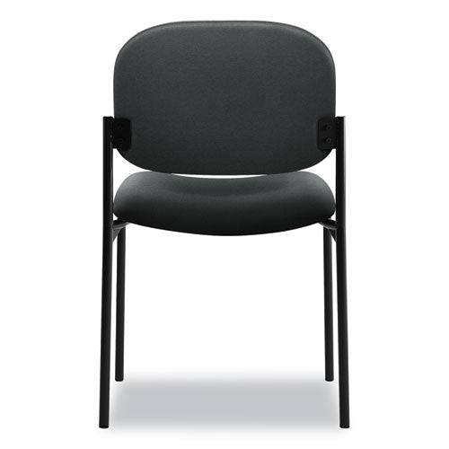 Vl606 Stacking Guest Chair Without Arms, Fabric Upholstery, 21.25" X 21" X 32.75", Charcoal Seat, Charcoal Back, Black Base