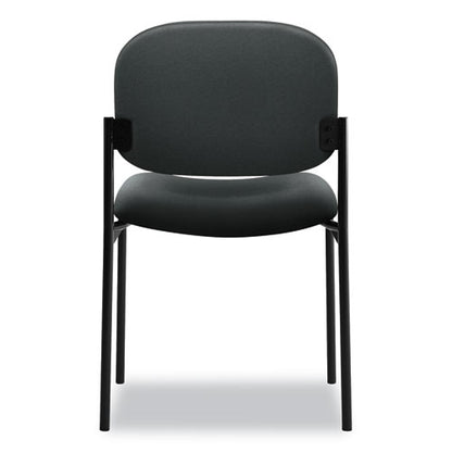 Vl606 Stacking Guest Chair Without Arms, Fabric Upholstery, 21.25" X 21" X 32.75", Charcoal Seat, Charcoal Back, Black Base