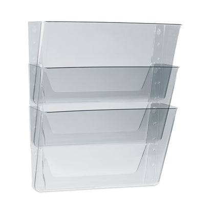 Wall File, 3 Sections, Letter Size, 13" X 4" X 14",  Clear, 3/set