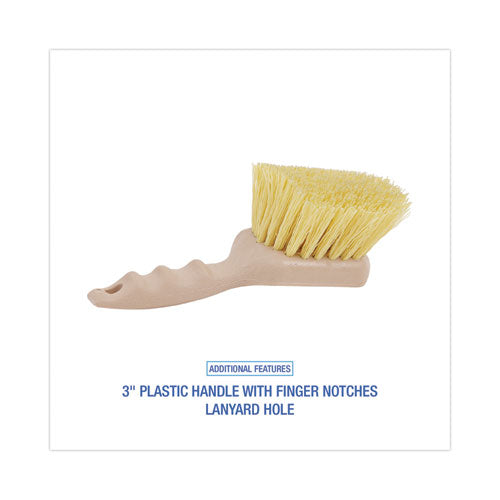 Utility Brush, Cream Polypropylene Bristles, 5.5 Brush, 3" Tan Plastic Handle