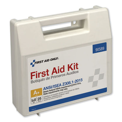 Ansi 2015 Compliant Class A+ Type I And Ii First Aid Kit For 25 People, 141 Pieces, Plastic Case